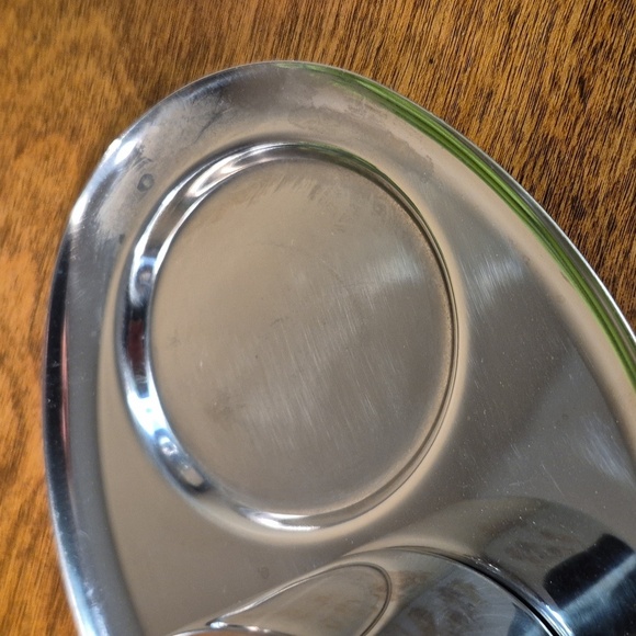 VINTAGE Shiny Chrome Cream and Sugar Set With Spoon And Tray - Picture 12 of 16